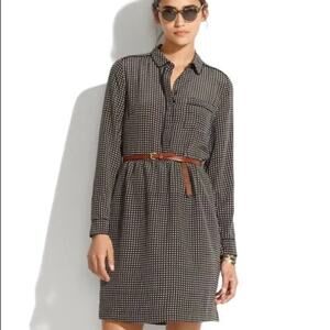 Madewell | Silk Cinema Dress Mini-Houndstooth Size 6